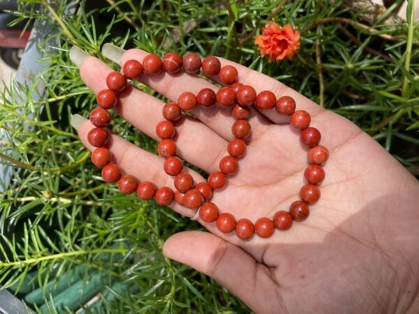 red jasper bead bracelet