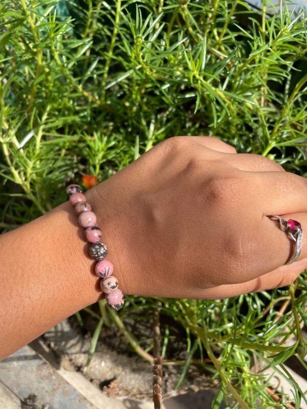 Best Quality pink rhodonite bracelet - Image 4