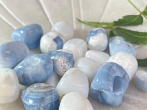 blue opal tumbled stone