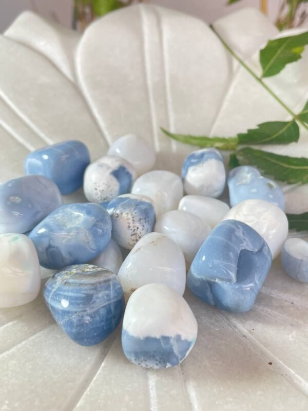 blue opal tumbled stone
