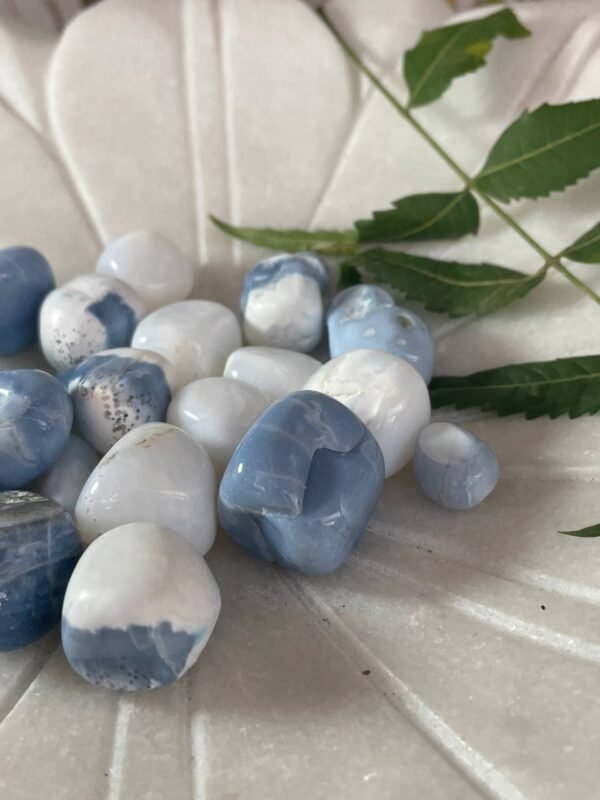 best Quality blue opal tumbled stone hand made and polished - Image 3