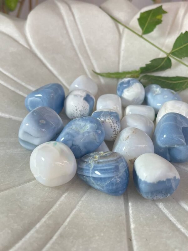best Quality blue opal tumbled stone hand made and polished - Image 5