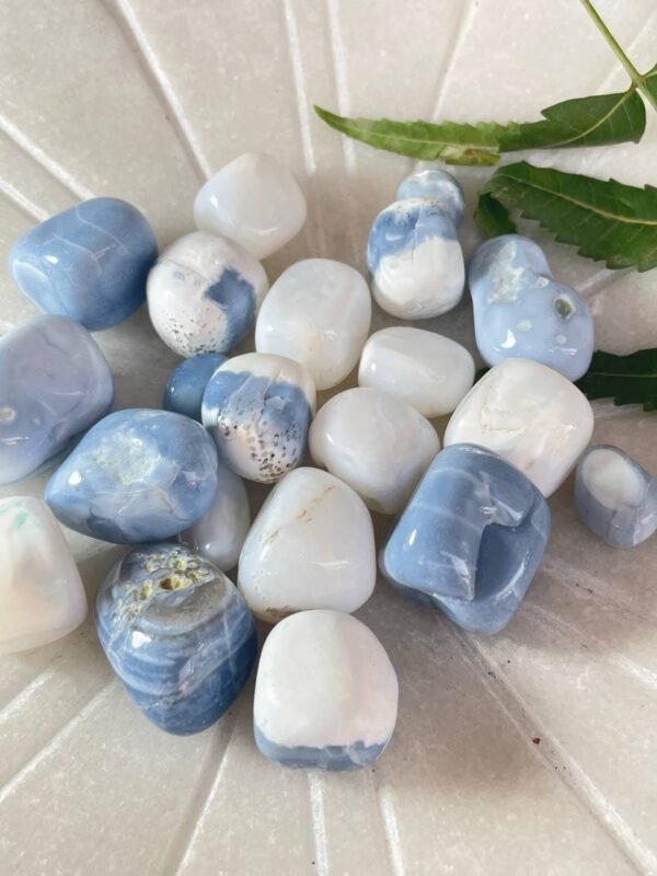 best Quality blue opal tumbled stone hand made and polished - Image 4