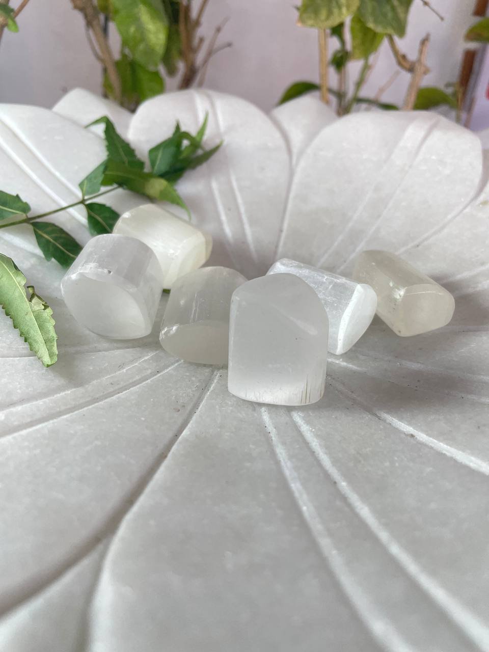 selenite crystal tumbled