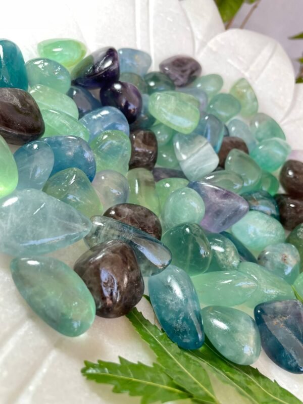 Best quality multi purple fluorite tumbled  stone - Image 4