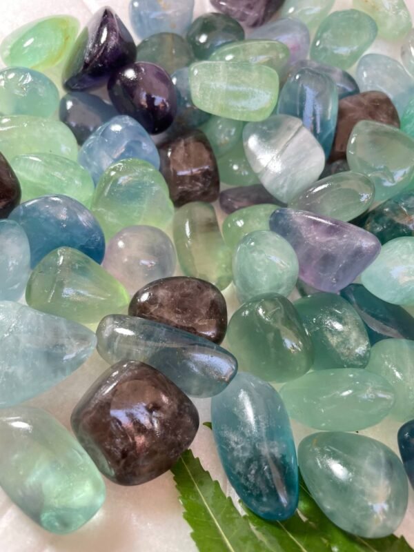 Best quality multi purple fluorite tumbled  stone - Image 3