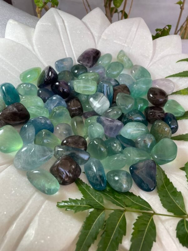 Best quality multi purple fluorite tumbled  stone - Image 2