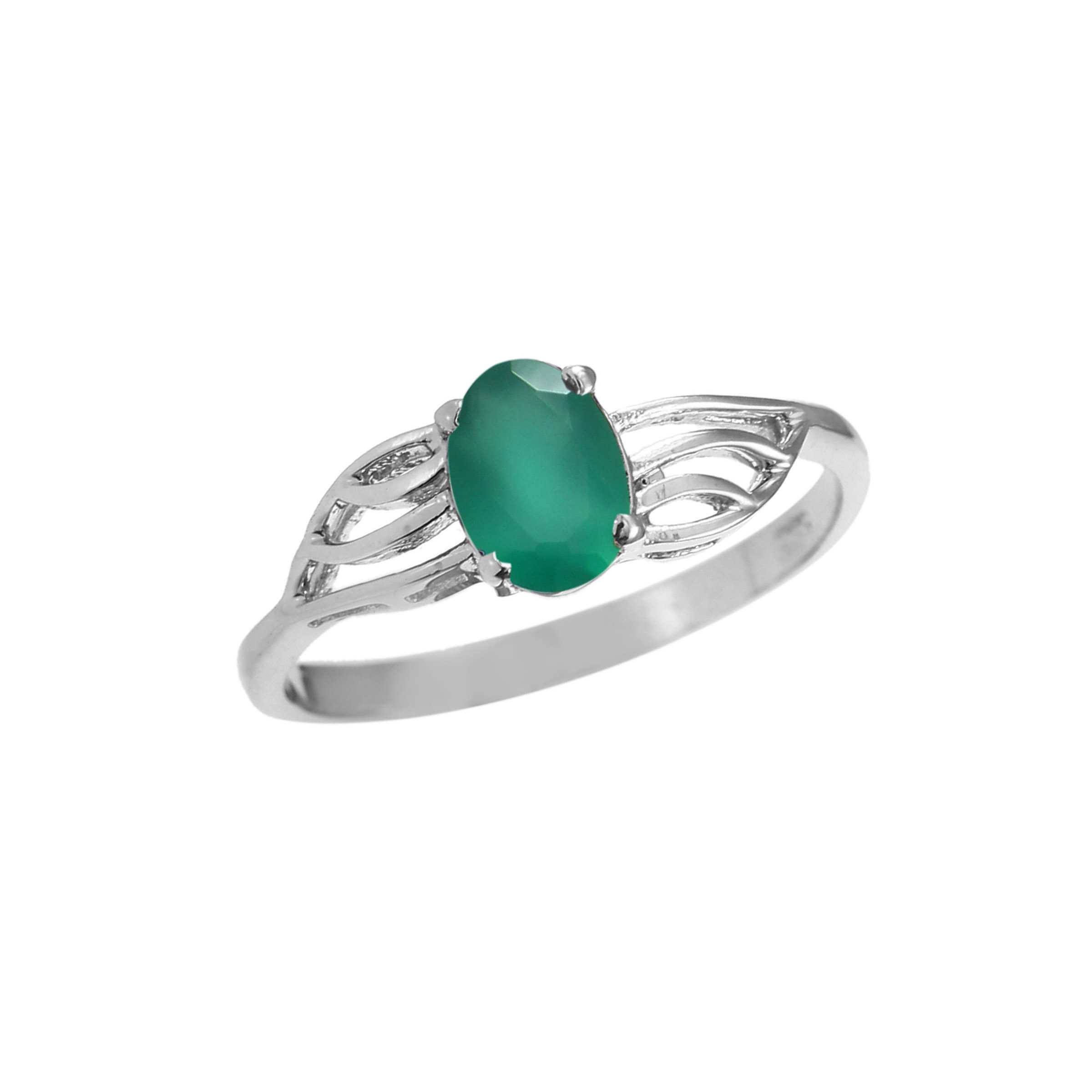 925 silver ring green onyx ring