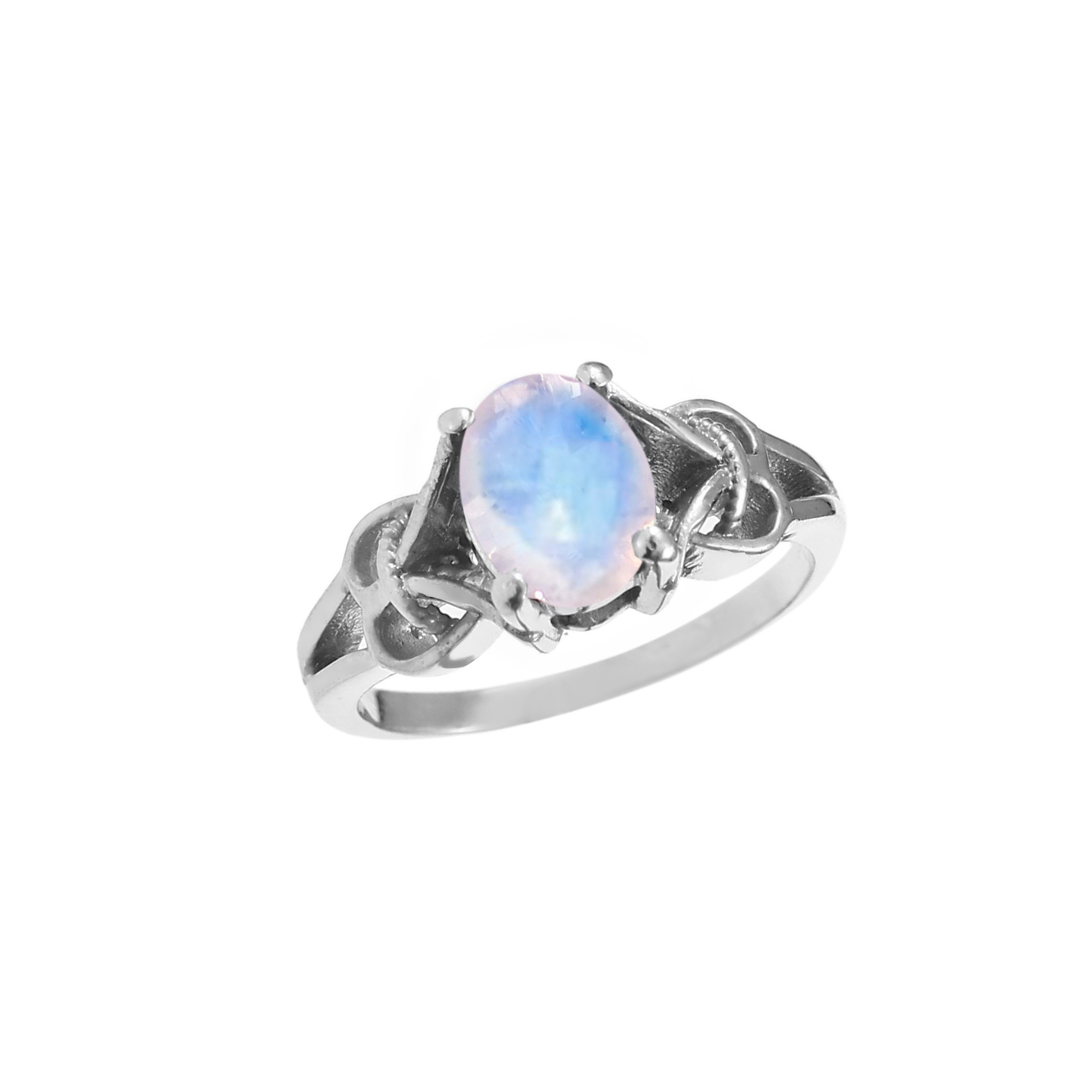 925 silver ring white rainbow ring