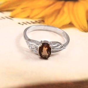 smoky quartz stone ring