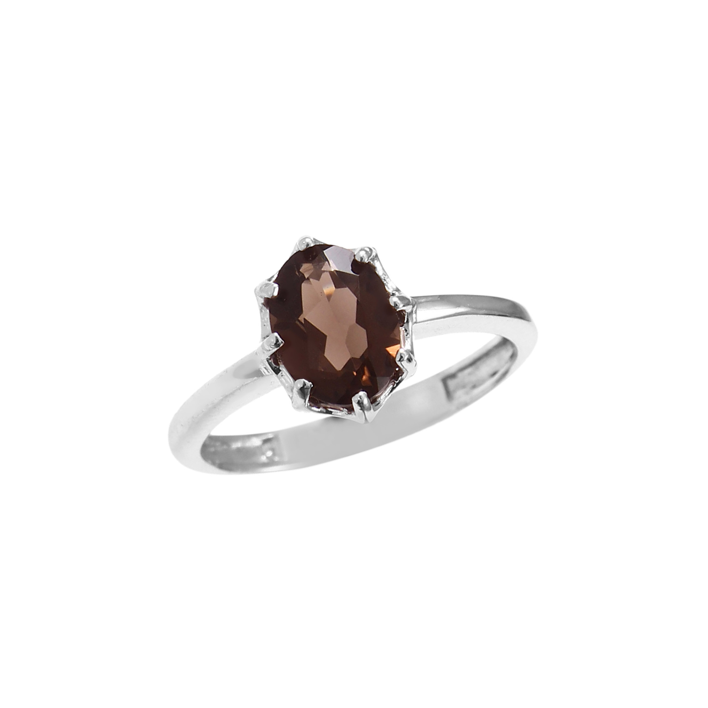 smoky quartz ring silver