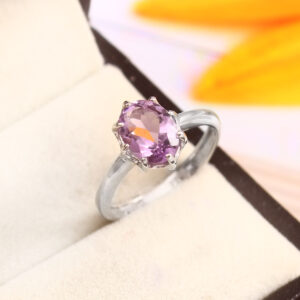 silver amethyst stone ring