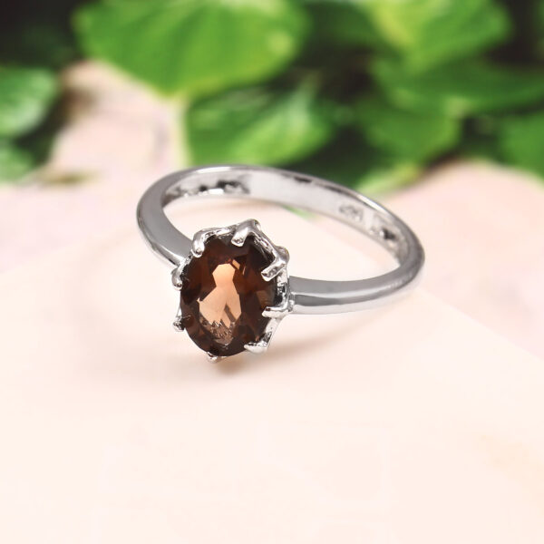 smoky quartz ring silver