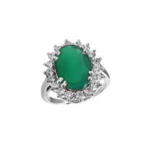 green stone ring for ladies