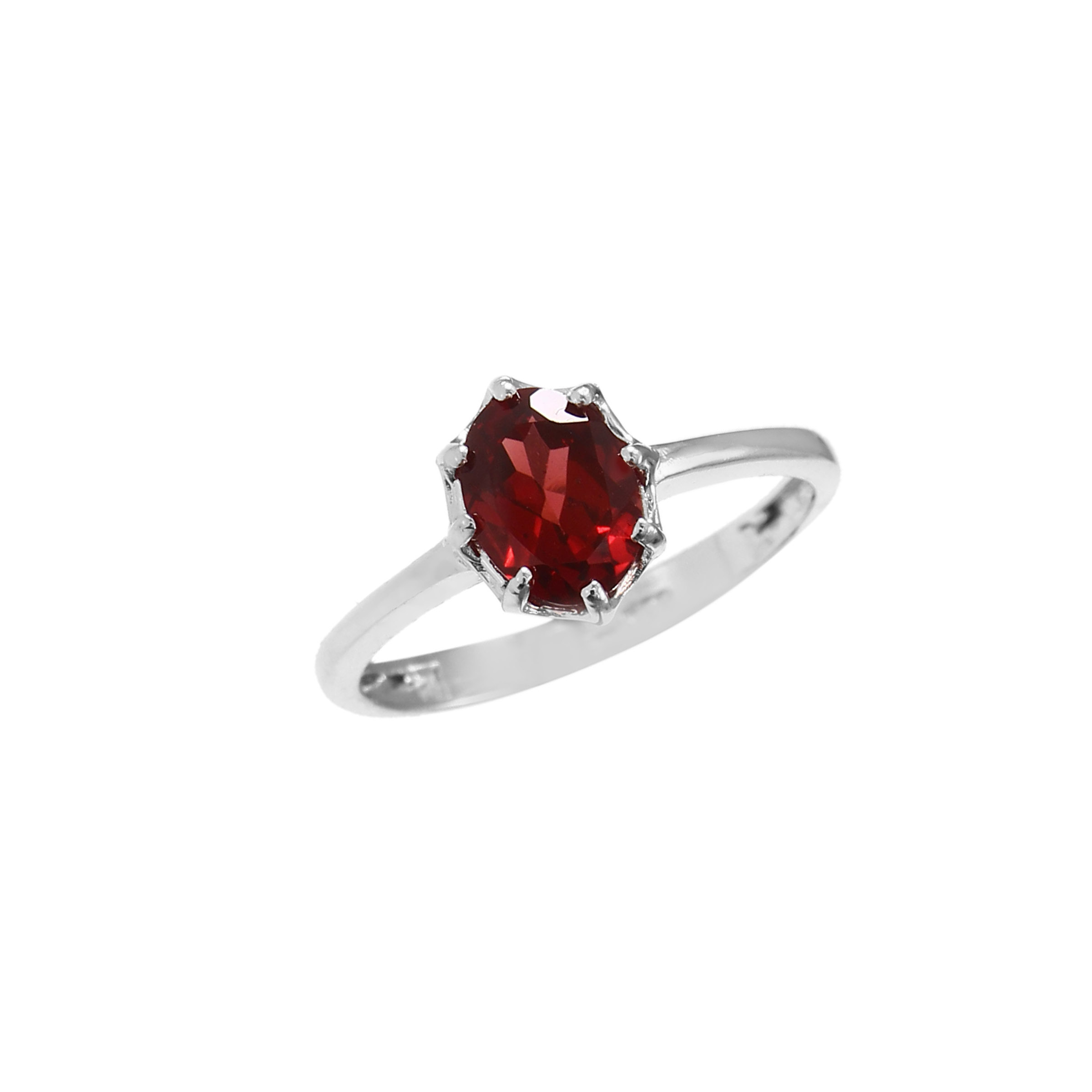 red garnet stone ring