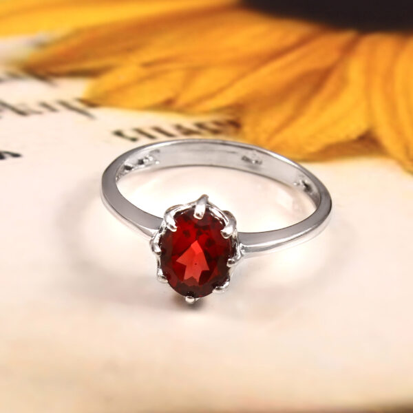 red garnet stone ring